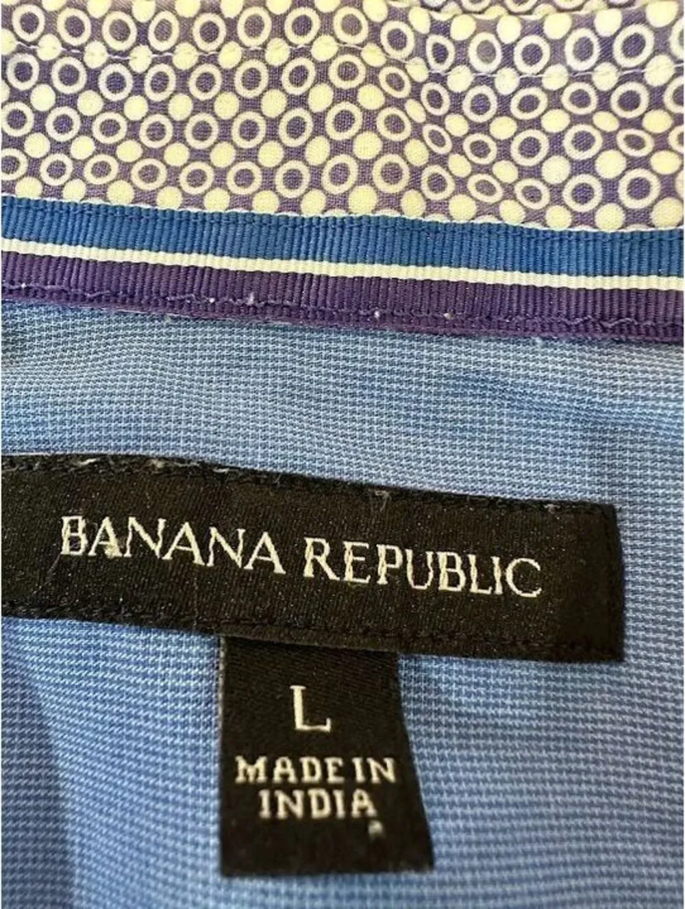 Banana Republic Purple Print Shirt Men's Large